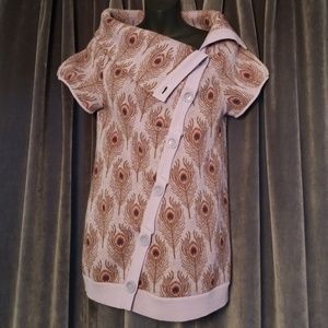 Anthropologie MOTH sz S Peacock Feather sweater